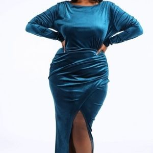 Beauty in Teal Dress  plus size